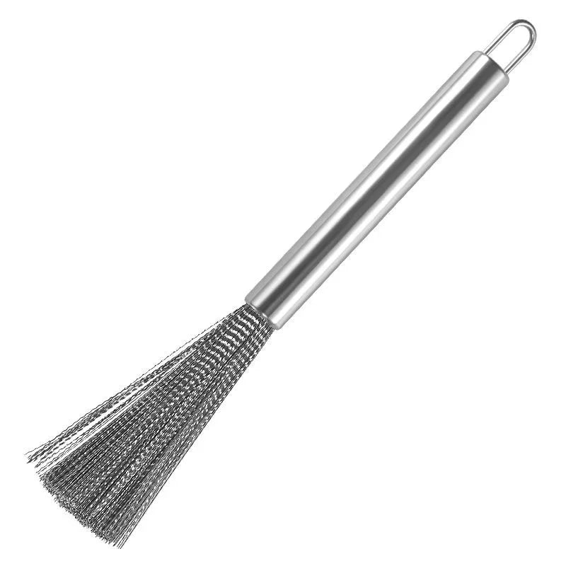 Stainless Steel Kitchen Special Brush, Long Handle Scrubber for Cleaning Pots and Utensils