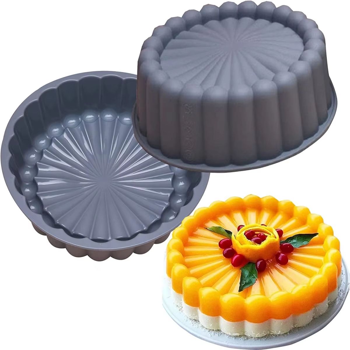 Reusable Silicone Cake Mold  Nonstick Baking Pan For Cakes Bread  Desserts 3