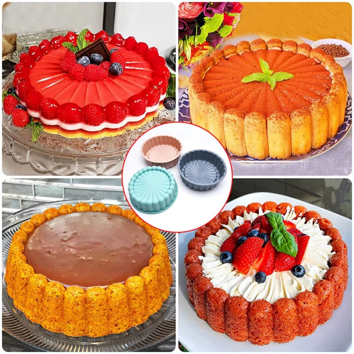 Reusable Silicone Cake Mold  Nonstick Baking Pan For Cakes Bread  Desserts 5