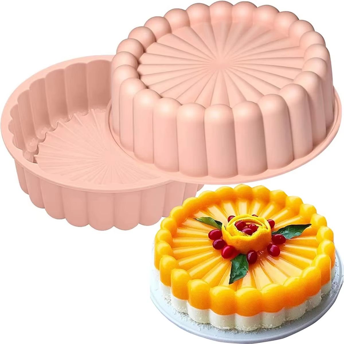 Reusable Silicone Cake Mold  Nonstick Baking Pan For Cakes Bread  Desserts 7