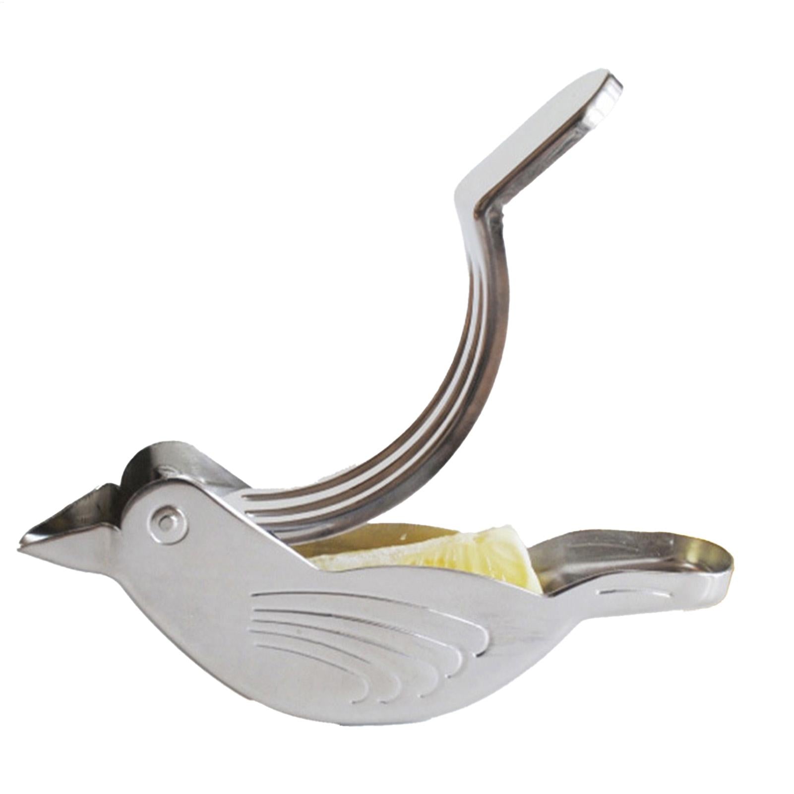 Stainless Steel Lemon Juicer, Silver Bird Shape Manual Citrus Squeezer for Limes and Lemons, Portable Kitchen Tool