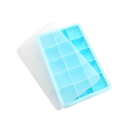 15Grid Silicone Ice Cube Mold With Lid  Reusable Ice Block Tray For Drinks  DIY Ice 2