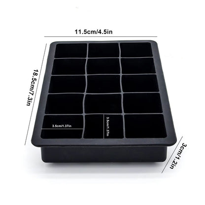 15Grid Silicone Ice Cube Mold With Lid  Reusable Ice Block Tray For Drinks  DIY Ice 5