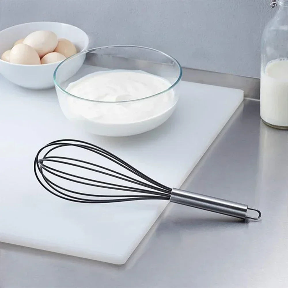 Stainless Steel Manual Egg Beater, Balloon Whisk Mixing Tool for Kitchen, Milk & Egg Beater