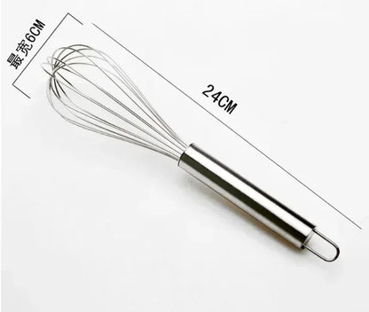 Stainless Steel Manual Egg Beater, Balloon Whisk Mixing Tool for Kitchen, Milk & Egg Beater