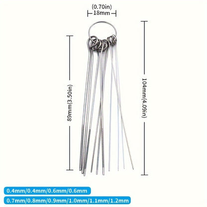 Stainless Steel Needle Shower Head Cleaning Brush Set Bathroom Accessory Cleaning Tools Multi Size
