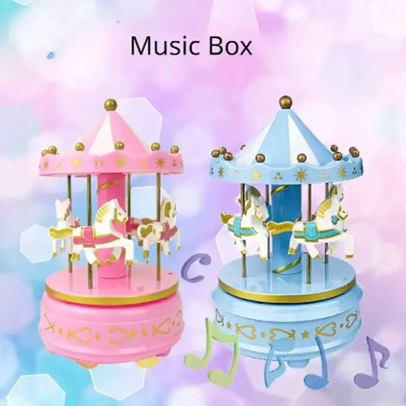 Handwork Music Box Gifts, Luxury Carousel with Rotating Horses, Romantic Carousel Toys