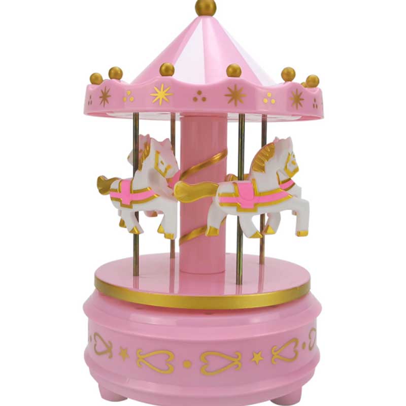 Handwork Music Box Gifts, Luxury Carousel with Rotating Horses, Romantic Carousel Toys