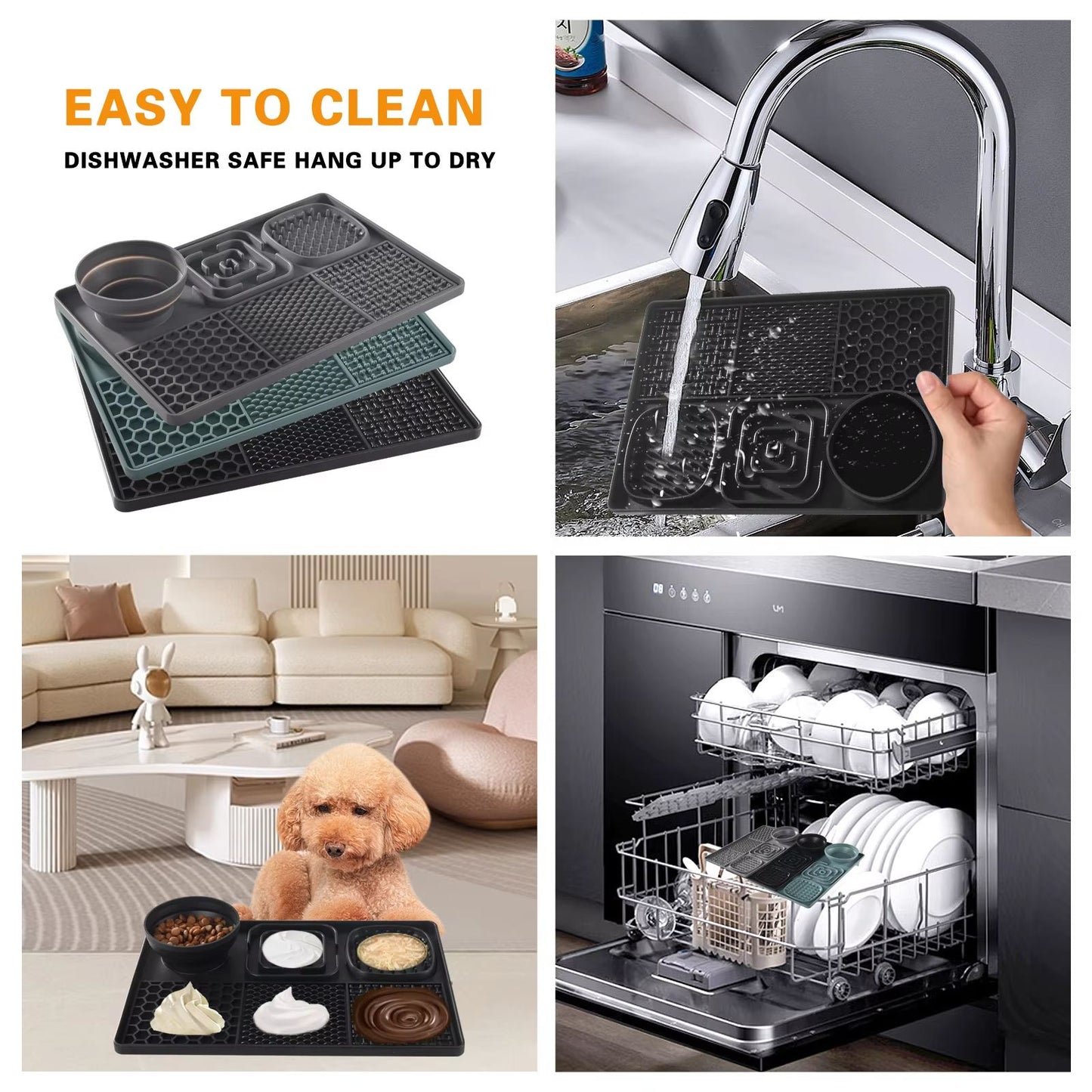 Silicone Dog Licking Pad  Suction Cup Slow Feeder  BPAFree Pet Feeder Mat 5