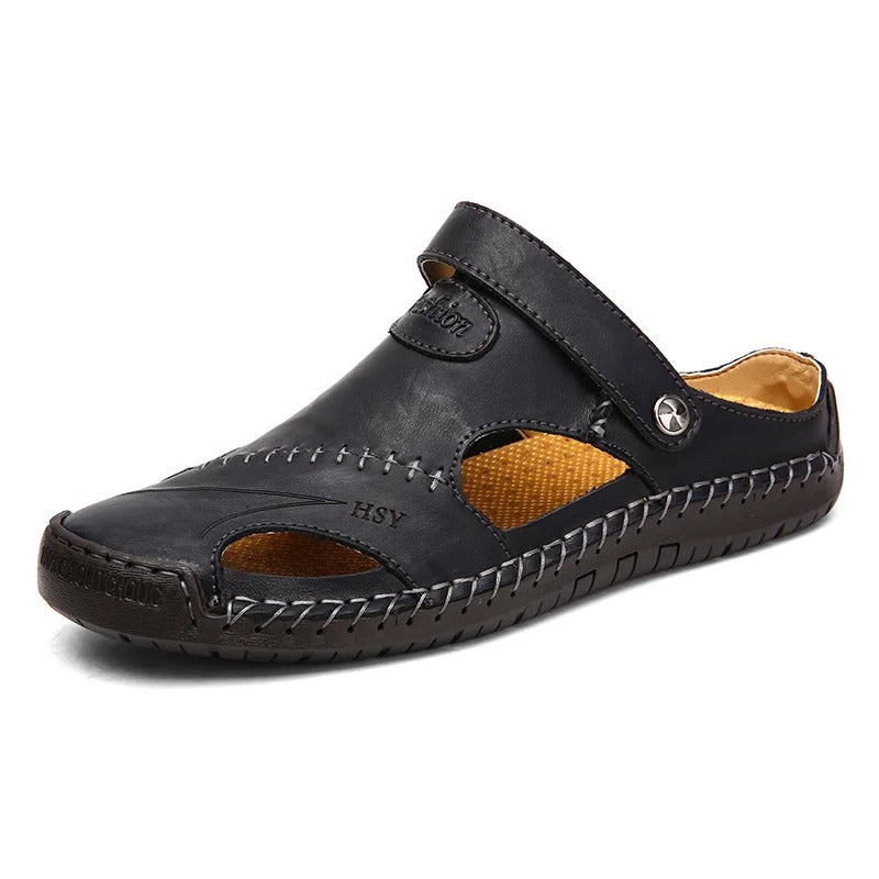 Men Summer Sandals Leather Classic Roman Sandals Beach Flip Flops Trekking Outdoor Water Sneakers S 6