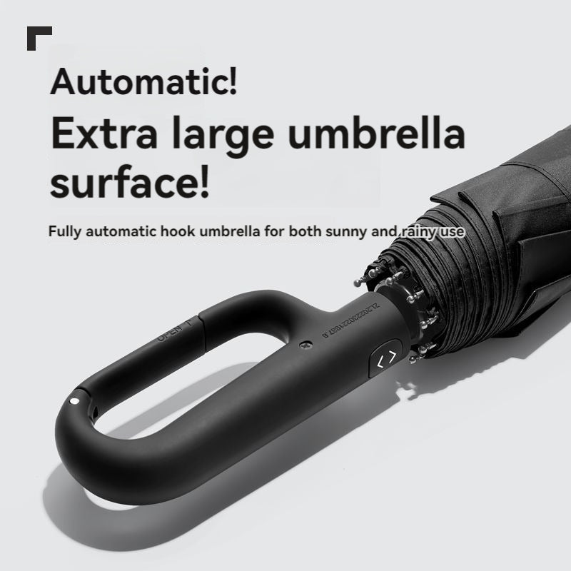 Ring Buckle Design Rib Fully Automatic Umbrella For Men Folding Extra Large Strong WOMENS Sunshade