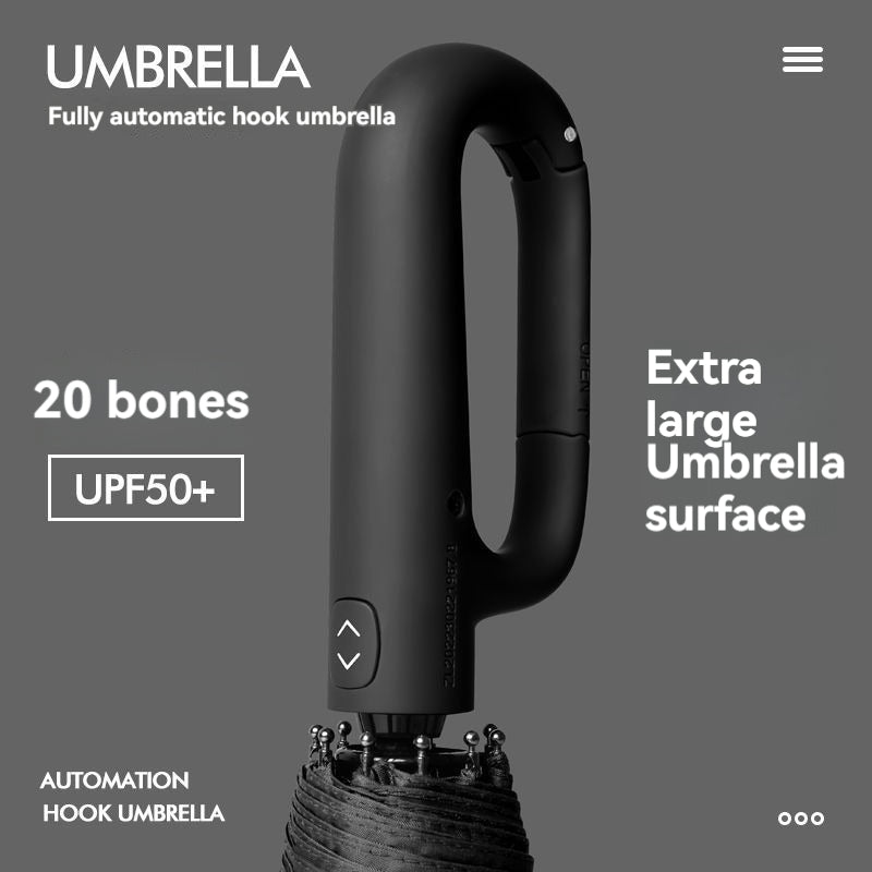 Ring Buckle Design Rib Fully Automatic Umbrella For Men Folding Extra Large Strong WOMENS Sunshade