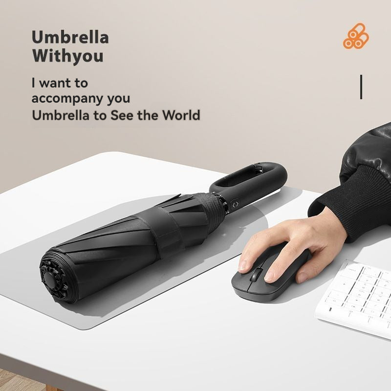 Ring Buckle Design Rib Fully Automatic Umbrella For Men Folding Extra Large Strong WOMENS Sunshade