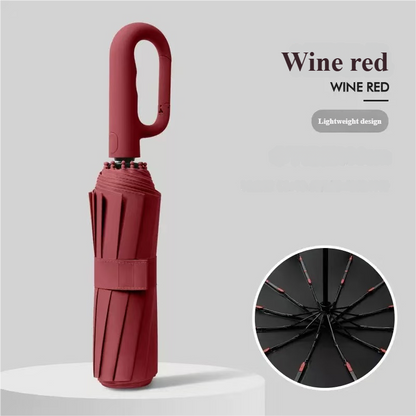 Ring Buckle Design Rib Fully Automatic Umbrella For Men Folding Extra Large Strong WOMENS Sunshade