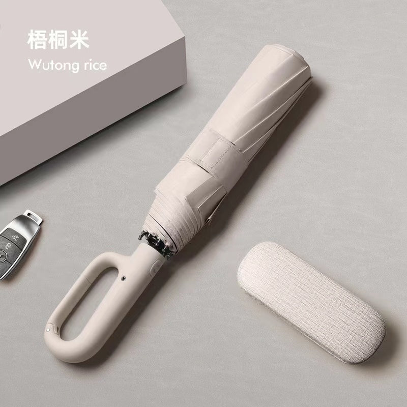 Ring Buckle Design Rib Fully Automatic Umbrella For Men Folding Extra Large Strong WOMENS Sunshade