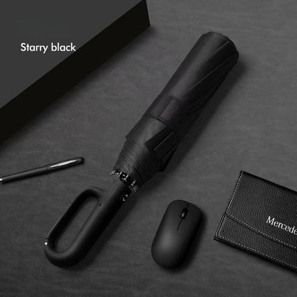Ring Buckle Design Rib Fully Automatic Umbrella For Men Folding Extra Large Strong WOMENS Sunshade