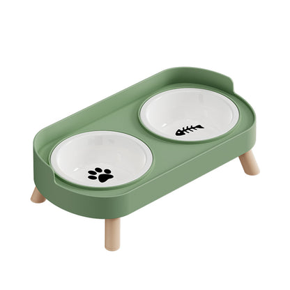 Fashionable Stainless Steel Dog and Cat Double Bowl, Large Capacity, Colorful Dopamine Pet Feeder
