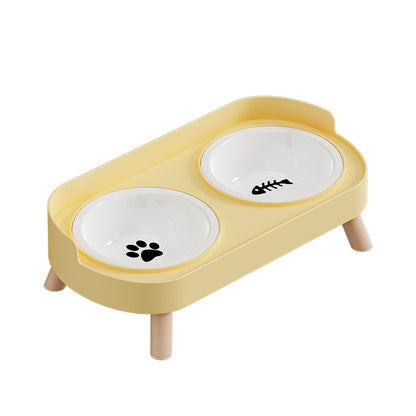Fashionable Stainless Steel Dog and Cat Double Bowl, Large Capacity, Colorful Dopamine Pet Feeder