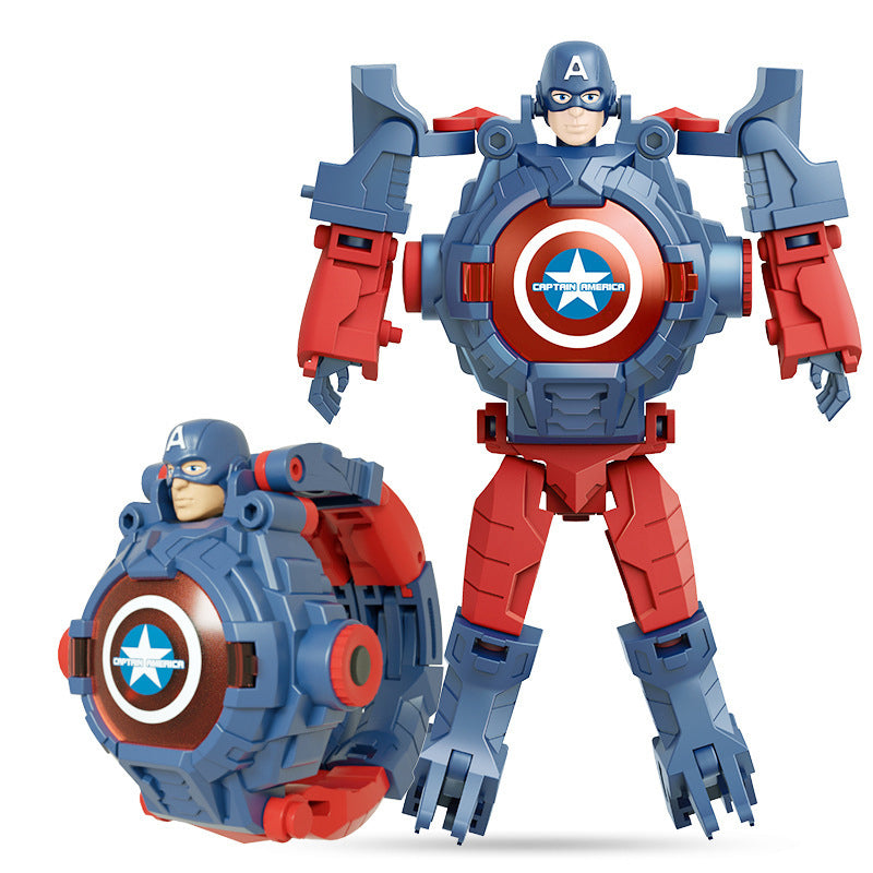 Spiderman 24 Projection Patterns Disney Children Watches For Boys Robot Deformation Projection Cloc 6