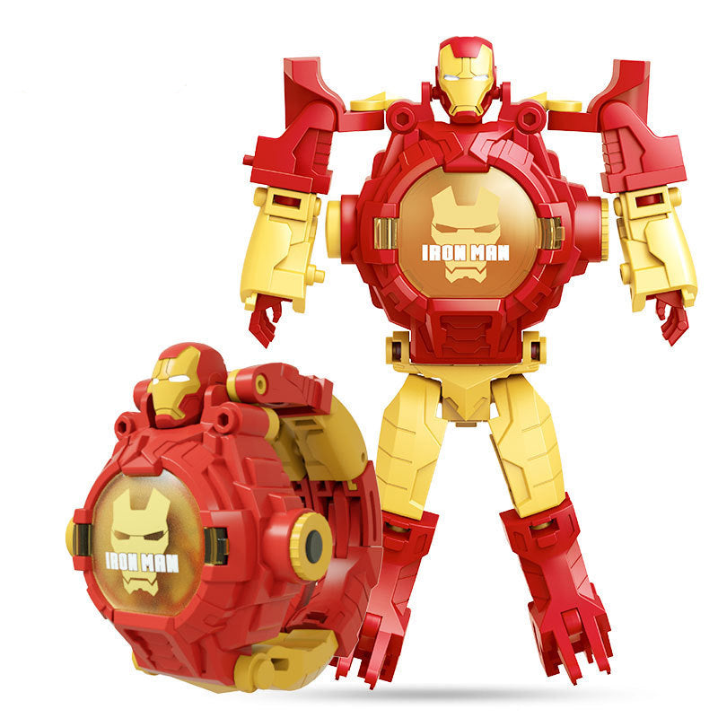 Spiderman 24 Projection Patterns Disney Children Watches For Boys Robot Deformation Projection Cloc 8