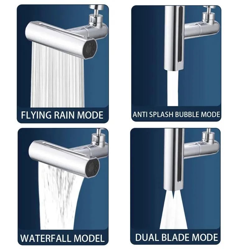 Modern 4Mode Waterfall Kitchen Faucet  720 Swivel Spout Mixer 3