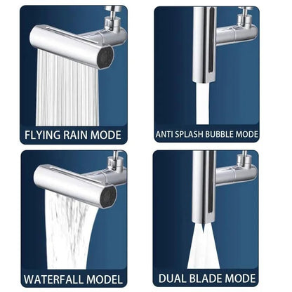 Modern 4Mode Waterfall Kitchen Faucet  720 Swivel Spout Mixer 3