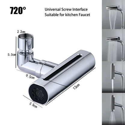 Modern 4Mode Waterfall Kitchen Faucet  720 Swivel Spout Mixer 4