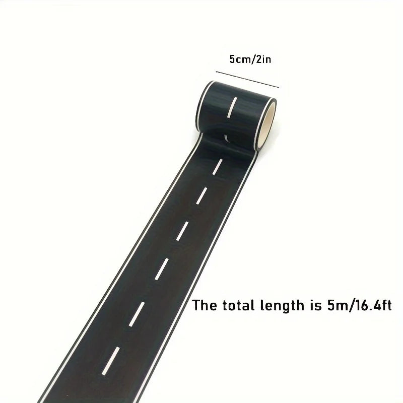Cartoon Style Reusable Road Stickers Black Polyurethane Road Tape Party Racing Decoration Track 2