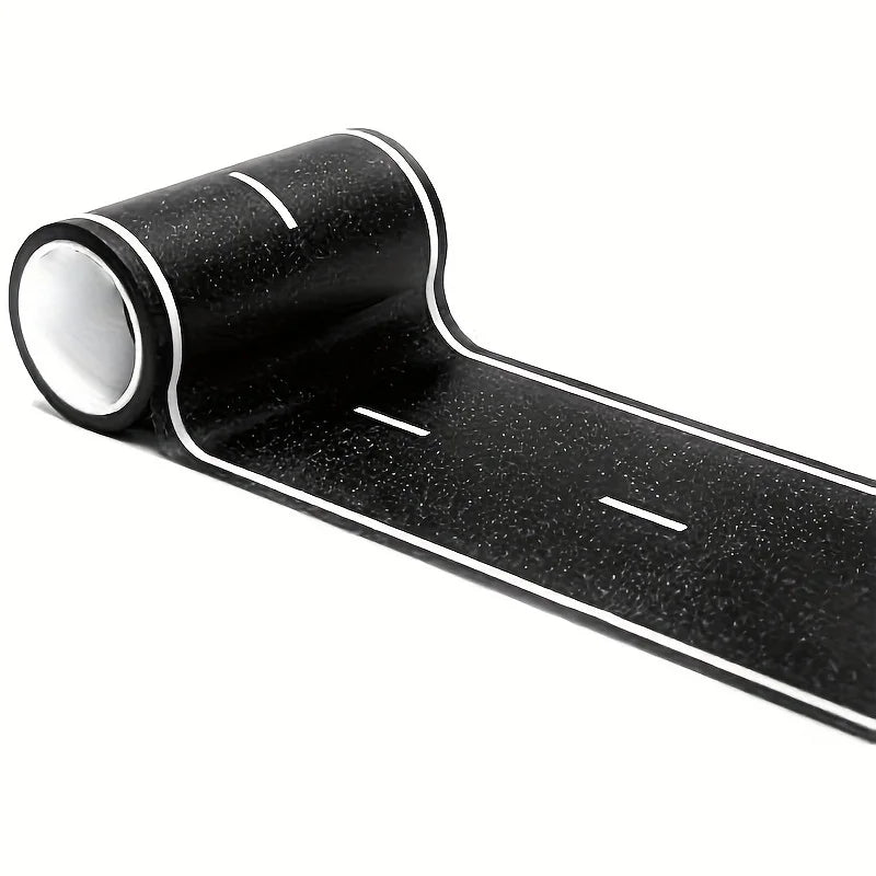 Cartoon Style Reusable Road Stickers Black Polyurethane Road Tape Party Racing Decoration Track 4
