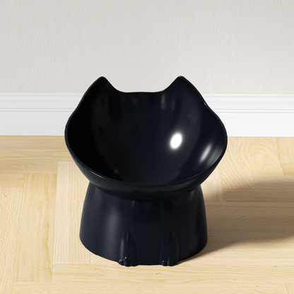 WhiskerWare Elevated Cat Bowl With Tilted Edge AntiTip Plastic Neck Protection 1