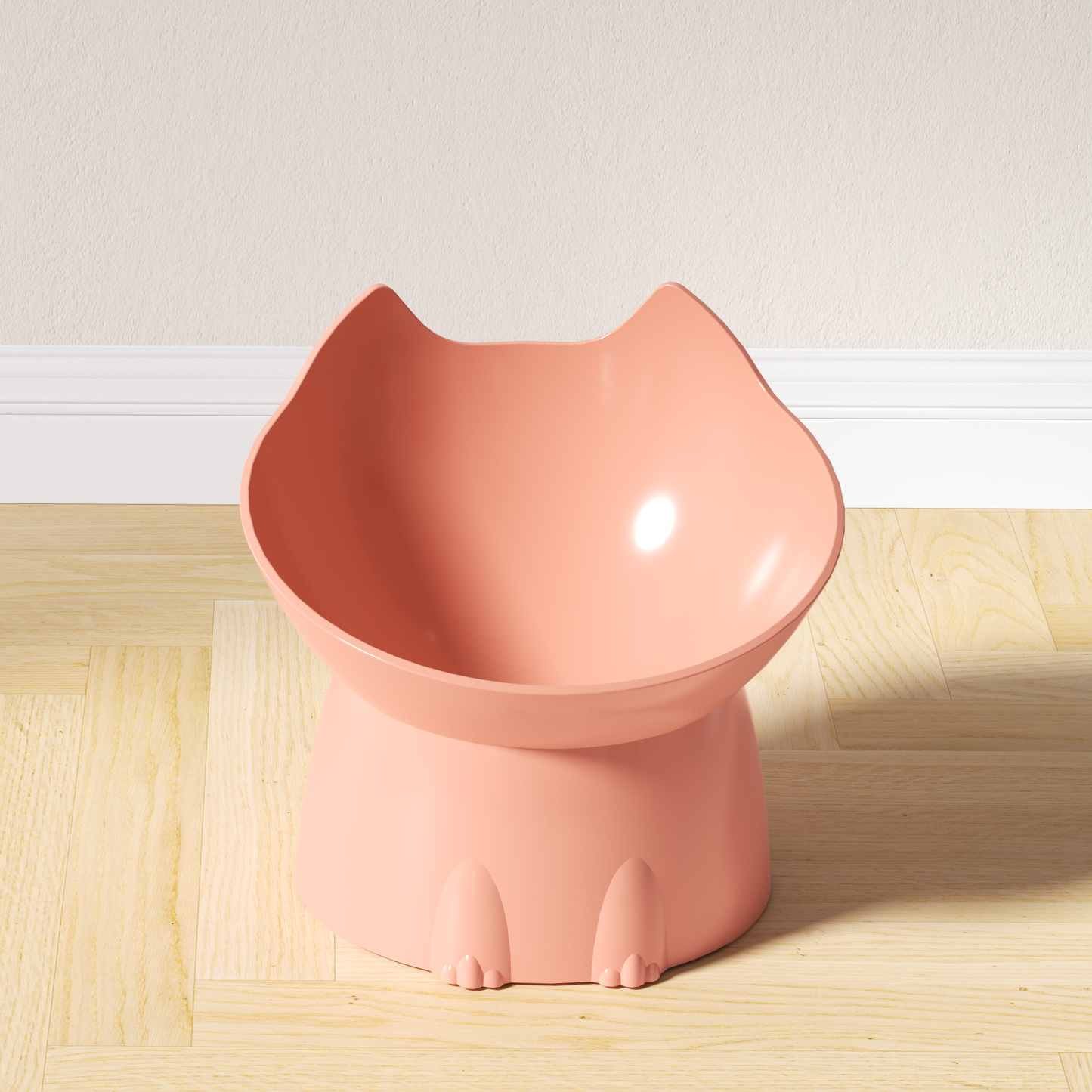 WhiskerWare Elevated Cat Bowl With Tilted Edge AntiTip Plastic Neck Protection 2