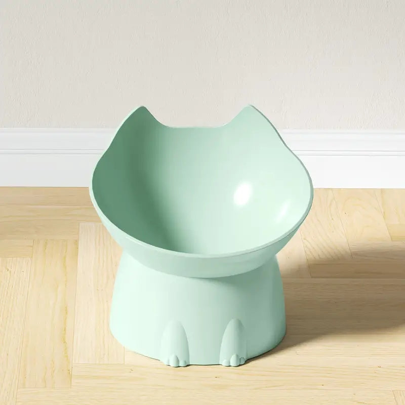 WhiskerWare Elevated Cat Bowl With Tilted Edge AntiTip Plastic Neck Protection 3