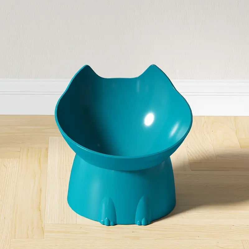 WhiskerWare Elevated Cat Bowl With Tilted Edge AntiTip Plastic Neck Protection 5