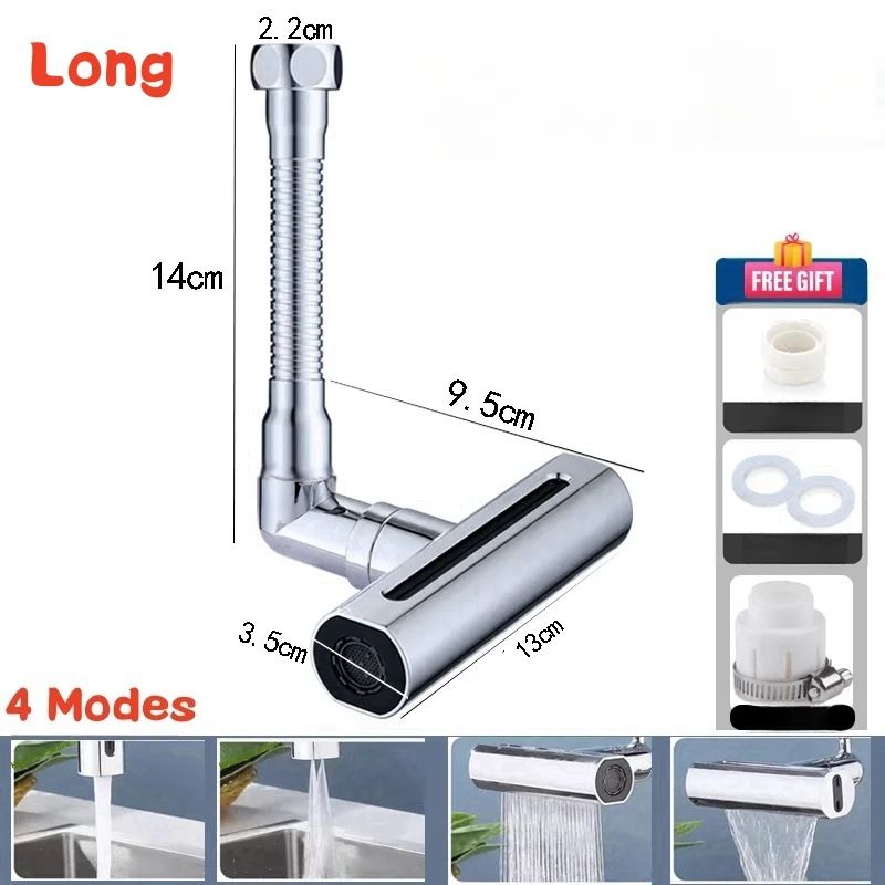 Modern 4Mode Waterfall Kitchen Faucet  720 Swivel Spout Mixer 9