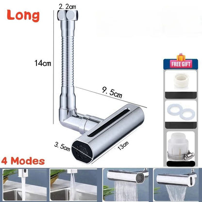 Modern 4Mode Waterfall Kitchen Faucet  720 Swivel Spout Mixer 9