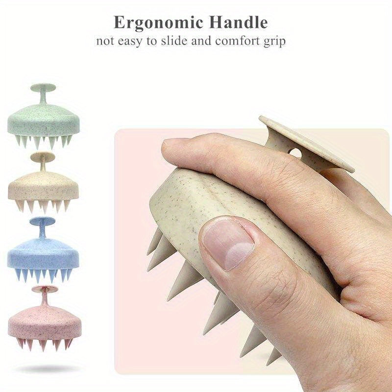Portable Silicone Scalp Massager, Eco-Friendly Hair Brush Set with Soft Bristles & Colorful Gift Set for Normal Hair