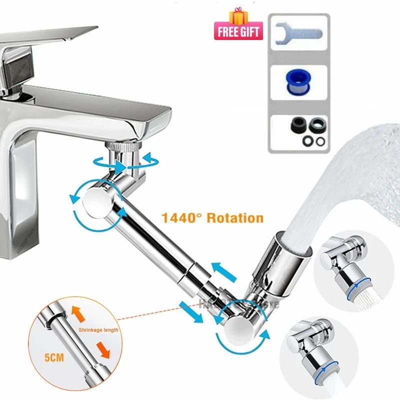 SmartSwivel 1440 Universal Faucet Extender  Retractable Kitchen  Bathroom Sink Aerator 1