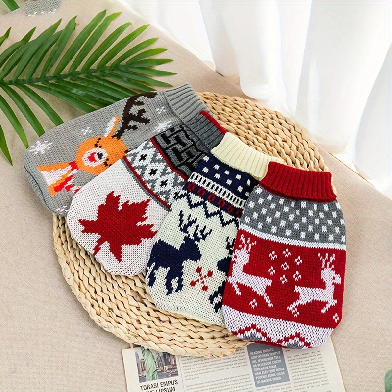 New Knitted Wool Christmas Pet Sweater For Dogs And Cats  Bichon And Corgi Friendly 6