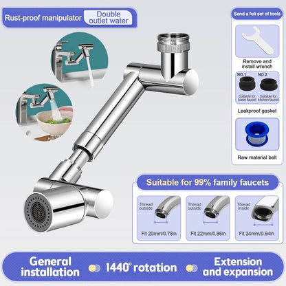 SmartSwivel 1440 Universal Faucet Extender  Retractable Kitchen  Bathroom Sink Aerator 8