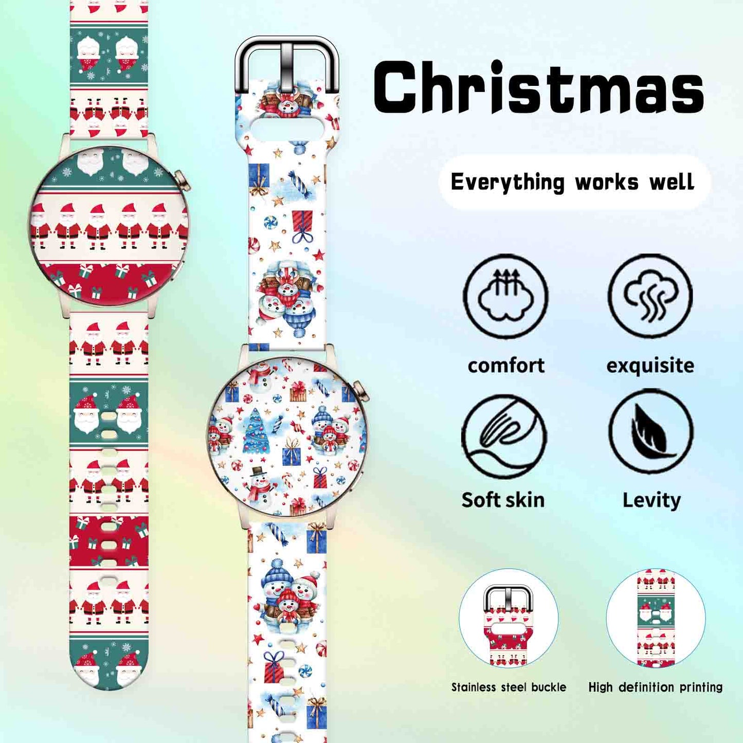 Replaceable Bracelet For Xiaomi Amazfit Christmas Series Print Strap 2