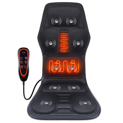 Electric Back Massager Chair Mat, Infrared Full-Body Heating Vibrator, Car Office Home Neck Lumbar Cushion