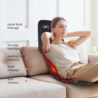 Electric Back Massager Chair Mat Infrared FullBody Heating Vibrator Car Office Home Neck Lumbar Cus 1