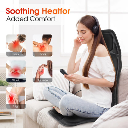 Electric Back Massager Chair Mat Infrared FullBody Heating Vibrator Car Office Home Neck Lumbar Cus 2