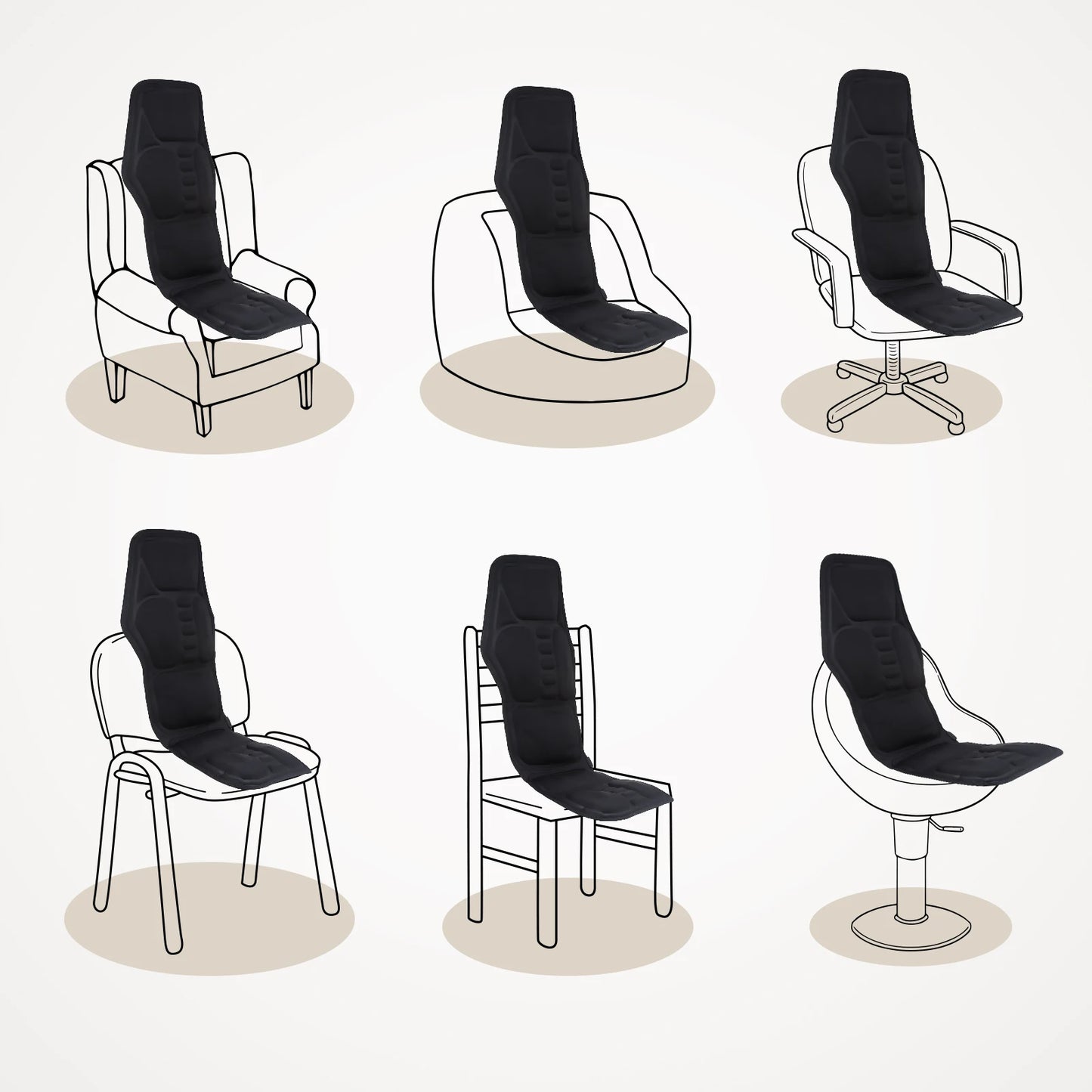 Electric Back Massager Chair Mat Infrared FullBody Heating Vibrator Car Office Home Neck Lumbar Cus 5