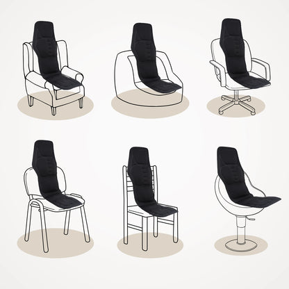 Electric Back Massager Chair Mat Infrared FullBody Heating Vibrator Car Office Home Neck Lumbar Cus 5