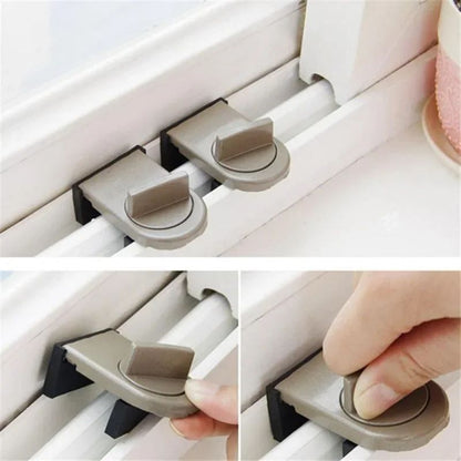 SecureHome 4Pack Adjustable Sliding Window  Door Locks  Child Safety Window Stoppers 2
