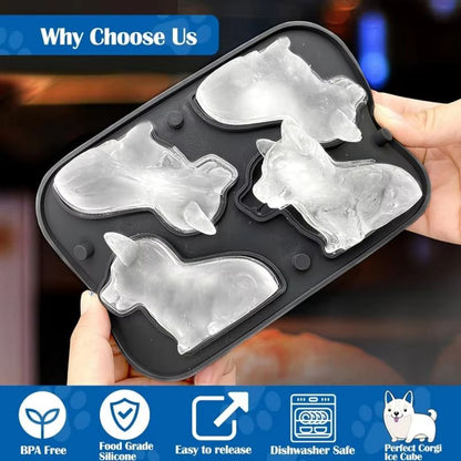 3D Corgi Silicone Ice Tray With Lid  BPAFree Ice Block Mold For Cocktails  Drinks 5