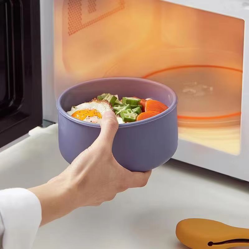 Circular Silicone Lunch Box  700ml MicrowaveSafe FreshKeeping Snack  Salad Bento Box 5