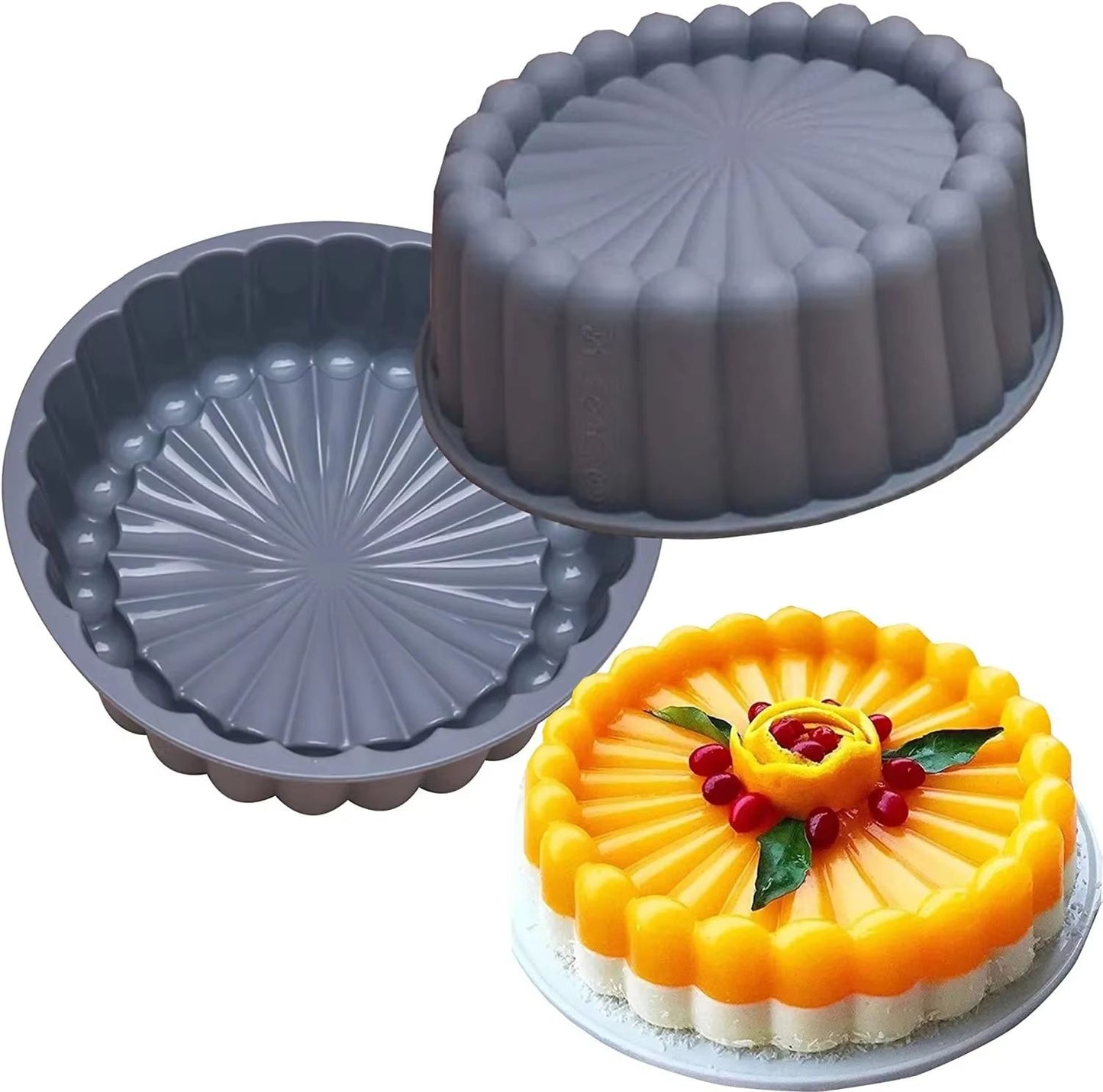 Circular Silicone Cake Mold – Sunflower DIY Baking Mousse Mold for Cakes & Desserts
