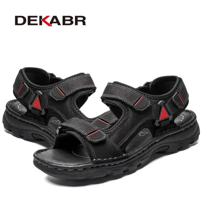 Fashion Outdoor NonSlip Sneakers Male Genuine Leather Sandals Summer Casual Men Shoes Vacation Beac 4